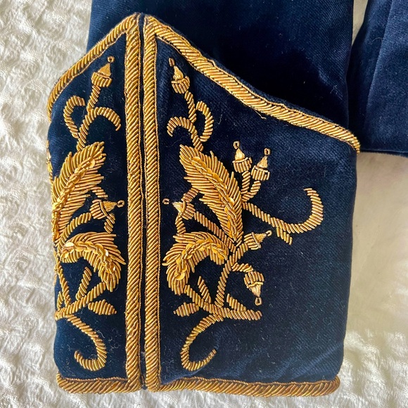 Ralph Lauren Black Label Blue Velvet Military style blazer. Size 2. - Picture 2 of 6